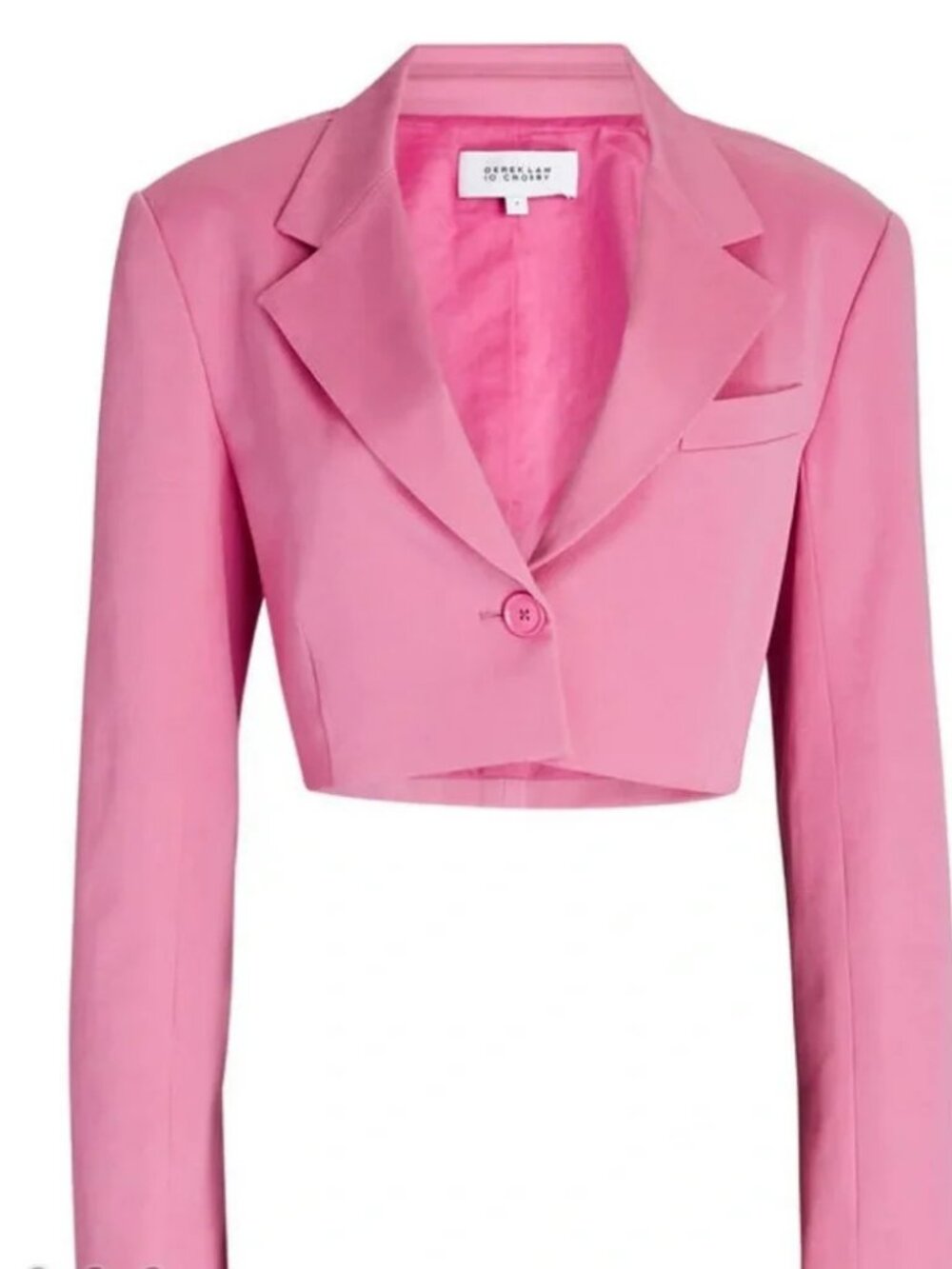 Derek Lam 10 Crosby Designer Courtney Crop Blazer Bubble Gum Pink.  SZ 0 - Picture 2 of 4